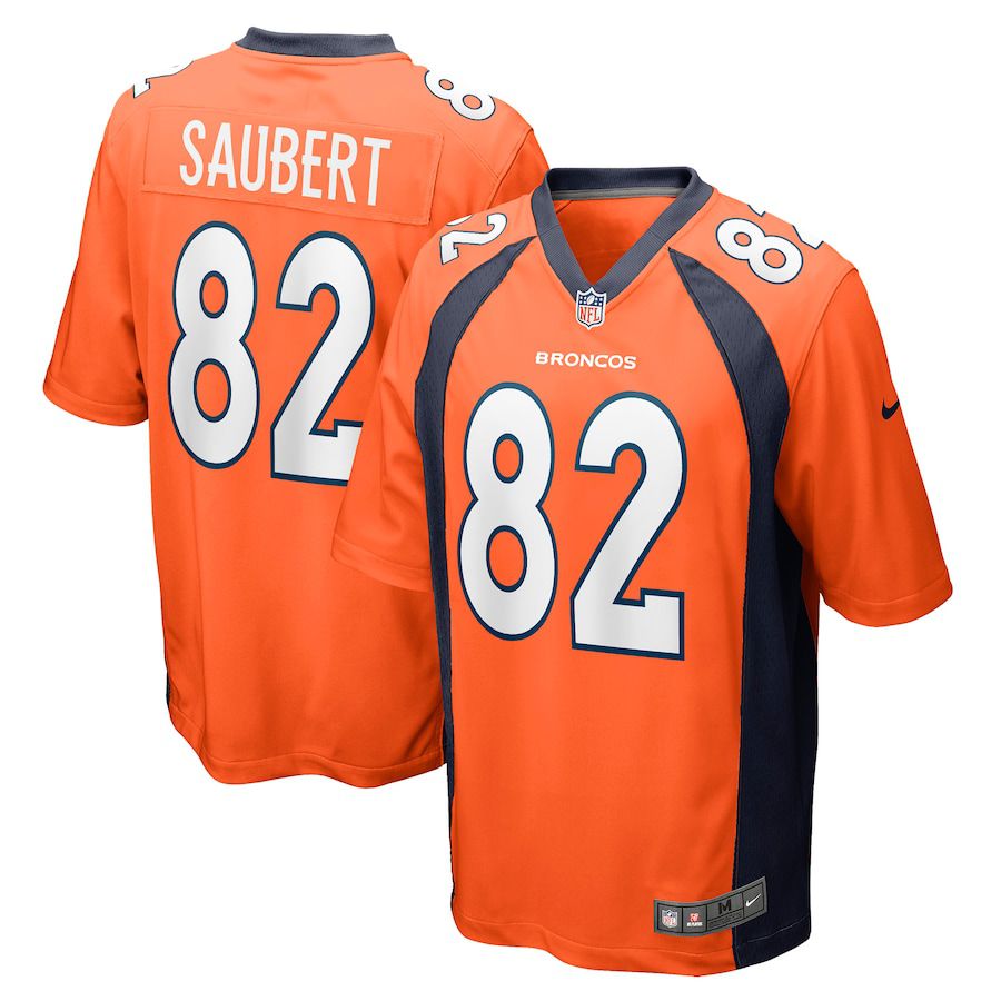 Men Denver Broncos #82 Eric Saubert Nike Orange Game NFL Jersey